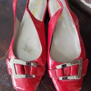 Me Too Red Patent Leather Slingbacks